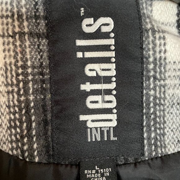 INTL D.E.T.A.I.L.S. Black and White Women's Jacket with Removable Hood - Size L - Picture 7 of 7